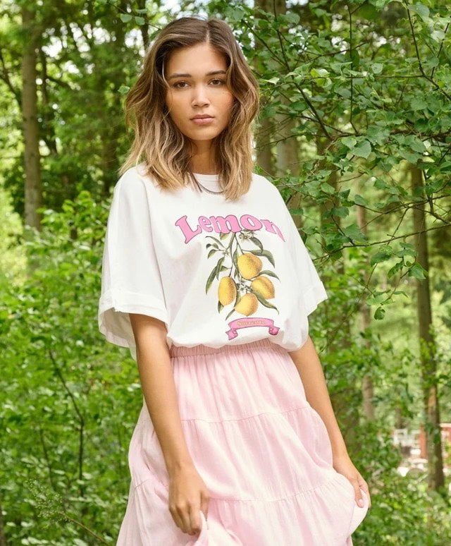 Onlminna S/s Print Top Box Jrs - Off-white