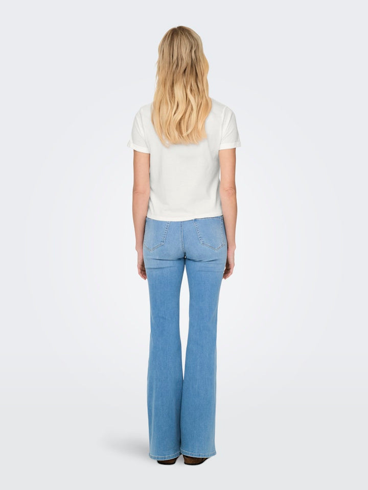 Onldora S/s Knot Fold-up Top Jrs - Off-white