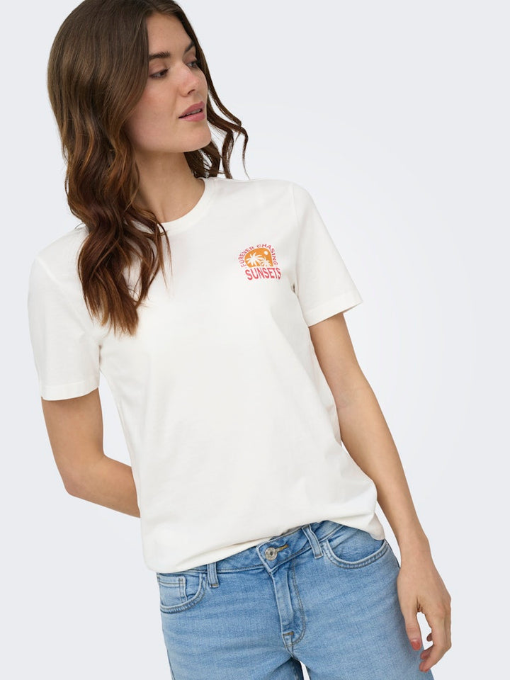 Onlfine S/s Reg Tee Cs Jrs - Off-white