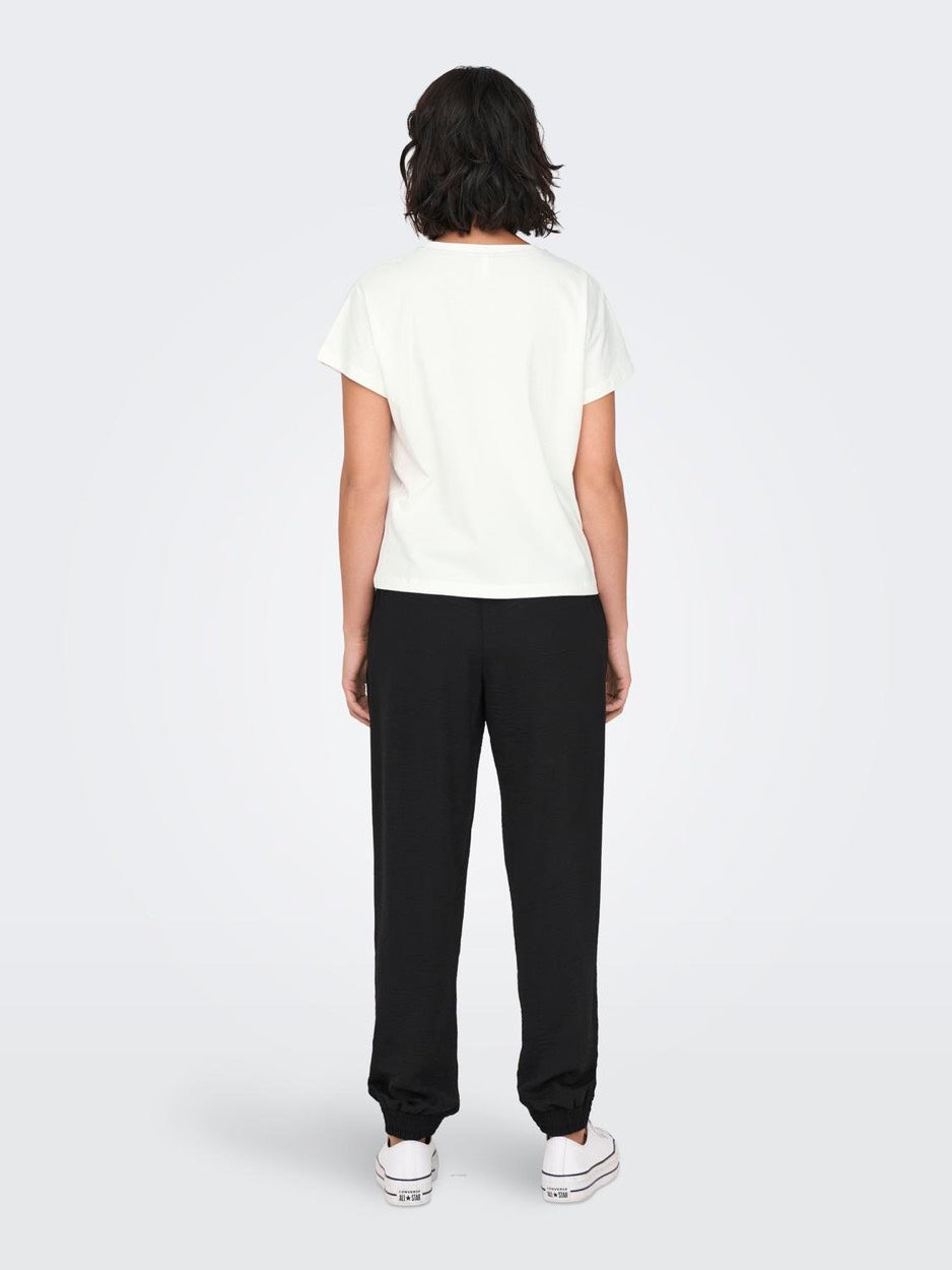 Onljill Life S/s Top Box Jrs - Off-white