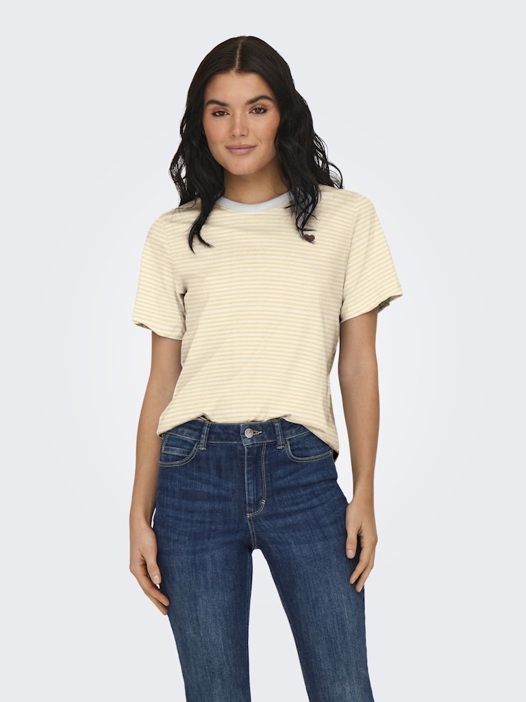 Jdypisa S/s Print Top Jrs Noos - Ecru Dessin