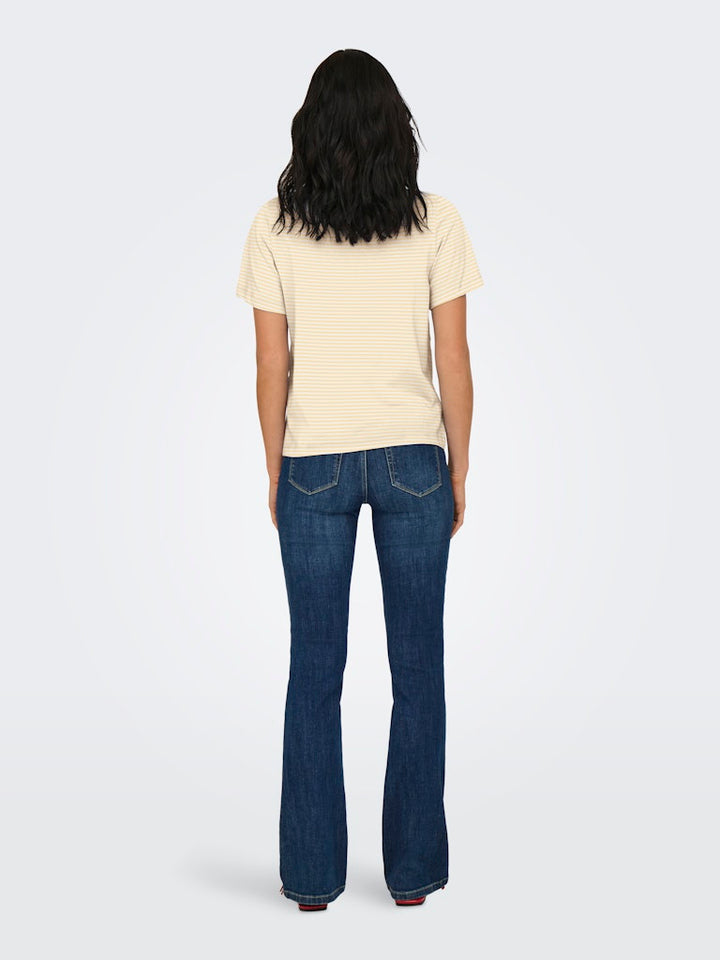 Jdypisa S/s Print Top Jrs Noos - Ecru Dessin