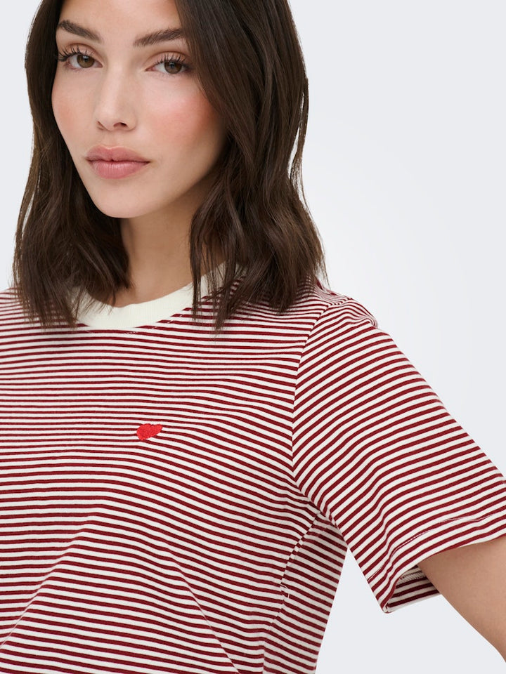 Jdypisa S/s Print Top Jrs Noos - Ecru Dessin