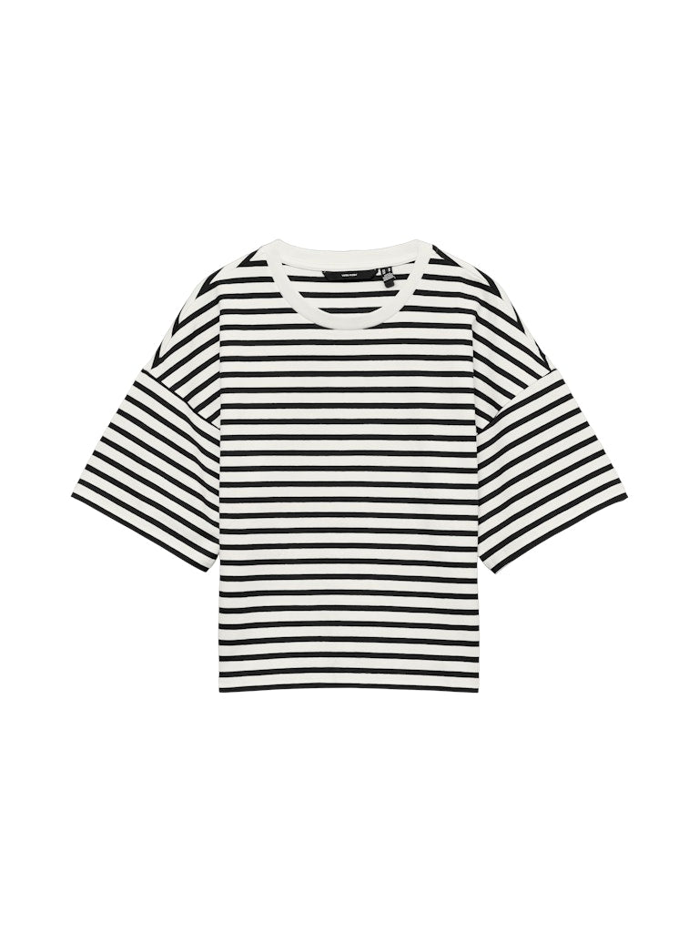Vmkiara 2/4 O-neck Top Jrs - Ecru Dessin