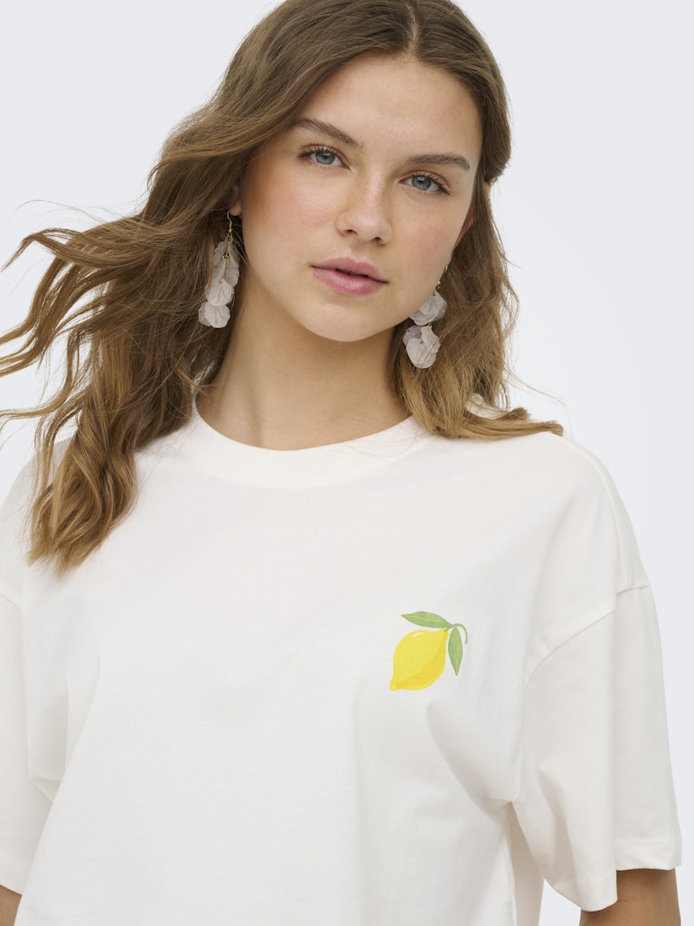 Onlelle S/s Printed Tee Cs Jrs - Wit Dessin