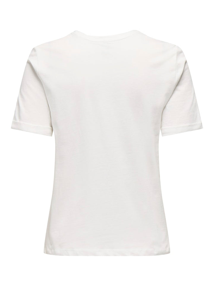 Onllea Life S/s Print Top Box Cc Jrs - Off-white