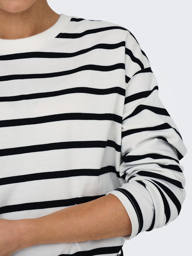Onlsoph L/s Stripe Top Jrs - Wit Dessin