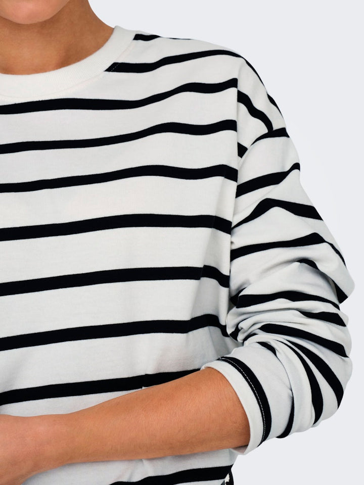 Onlsoph L/s Stripe Top Jrs - Wit Dessin
