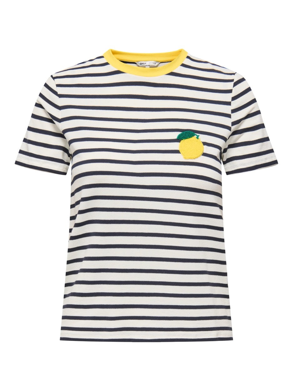 Onlheart Life S/s Tee Jrs Noos - Wit Dessin