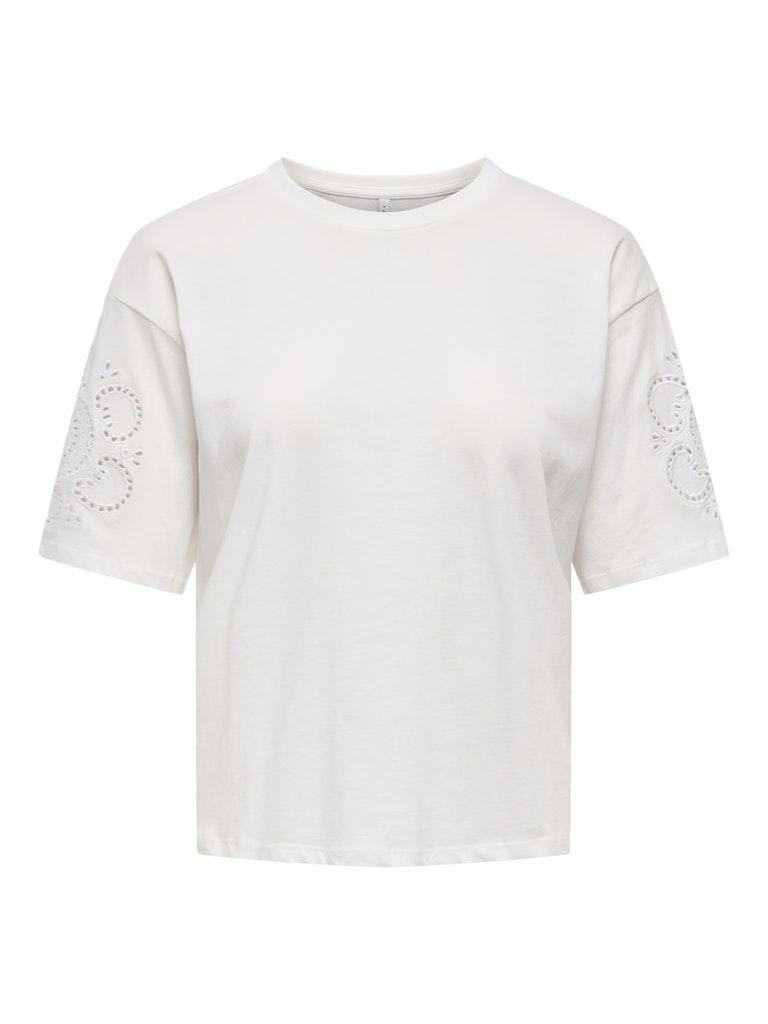Onltally S/s Round Neck Box Top Jrs - Wit Dessin