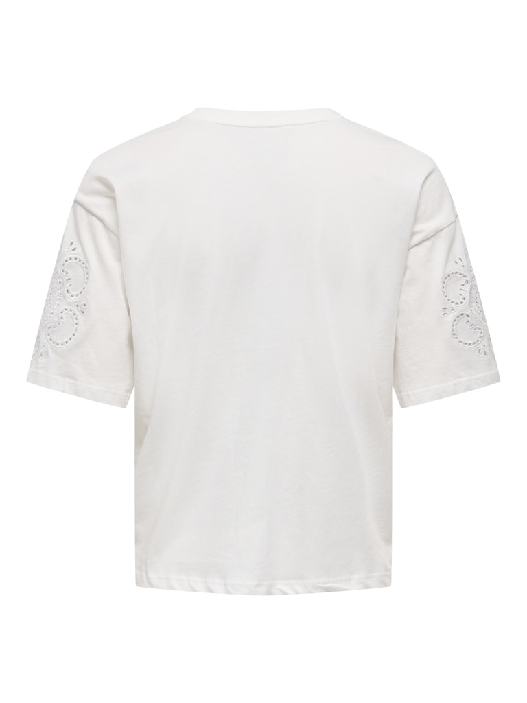 Onltally S/s Round Neck Box Top Jrs - Wit Dessin