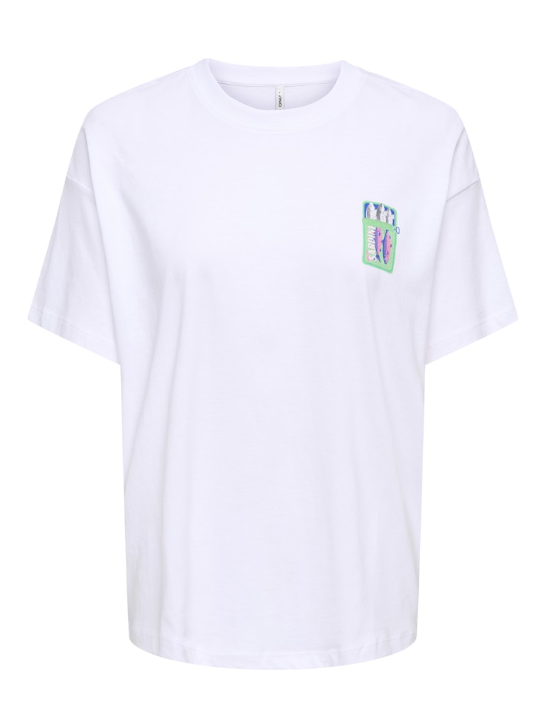 Onlvivvi S/s Lovely Top Jrs - Wit Dessin