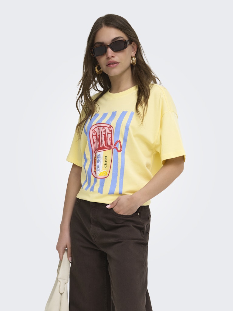 Onlvivvi S/s Lovely Top Jrs - Geel