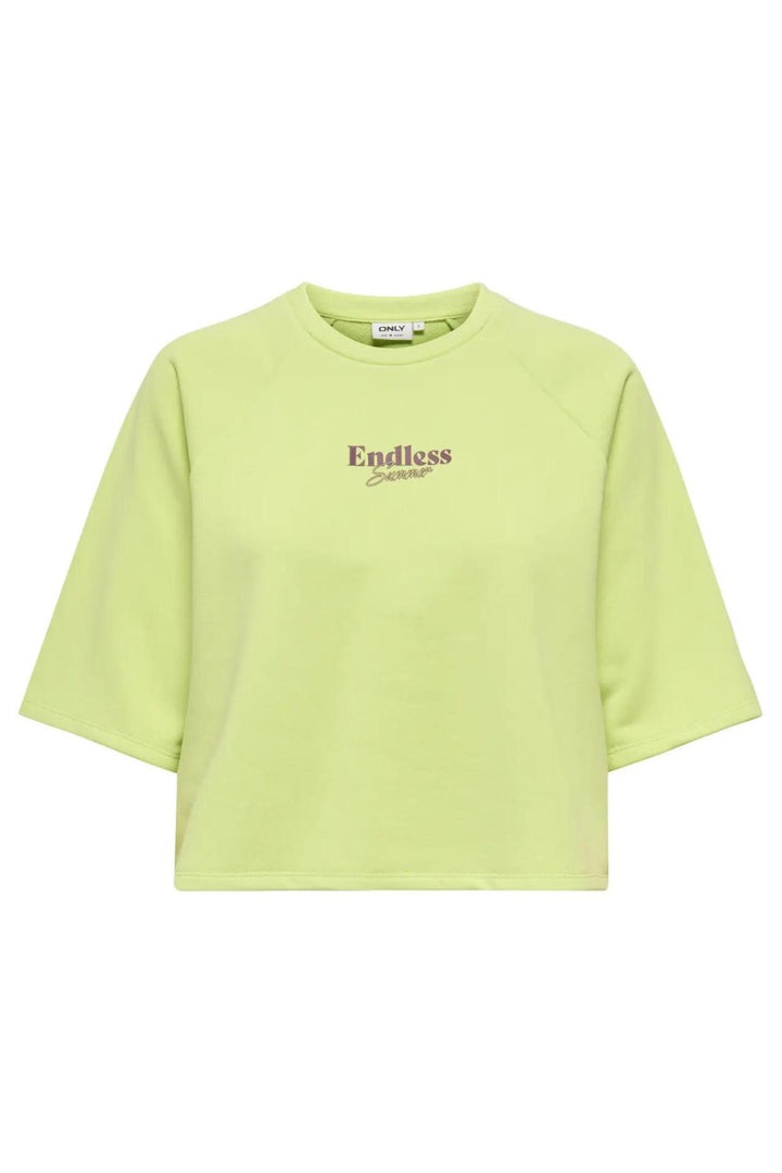 Onlcora S/s Print O-neck Ub Swt - Lime