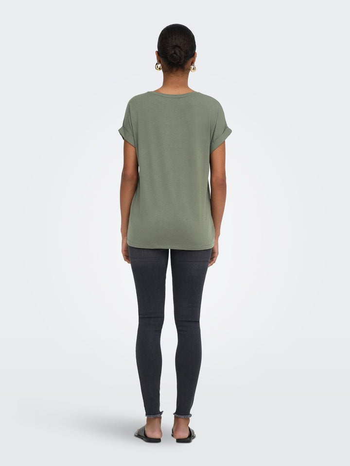 Onlmoster S/s O-neck Top Noos Jrs - Olijf