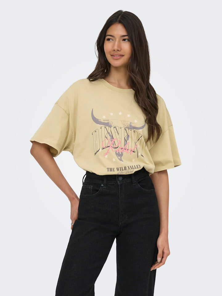 Onlmila S/s Print Box Cs Jrs - Groen Dessin