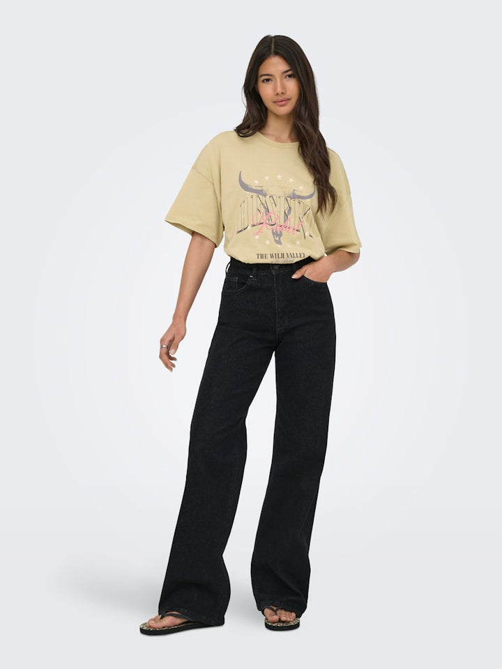 Onlmila S/s Print Box Cs Jrs - Groen Dessin
