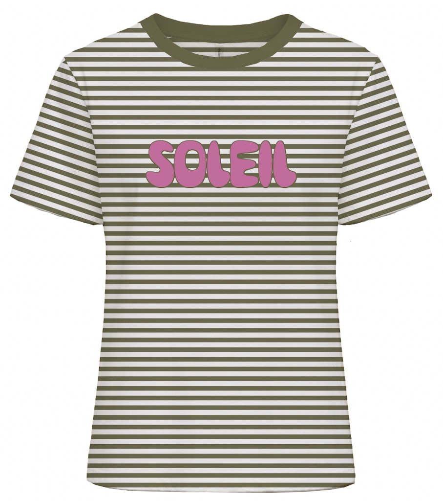 Onlamira S/s Reg Stripe Tee Cs Jrs - Groen Dessin