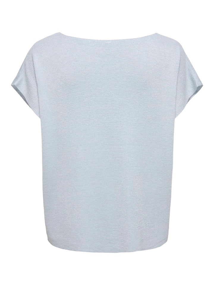 Onlshina Ss Glitter V-neck Cs Knt - Lichtblauw