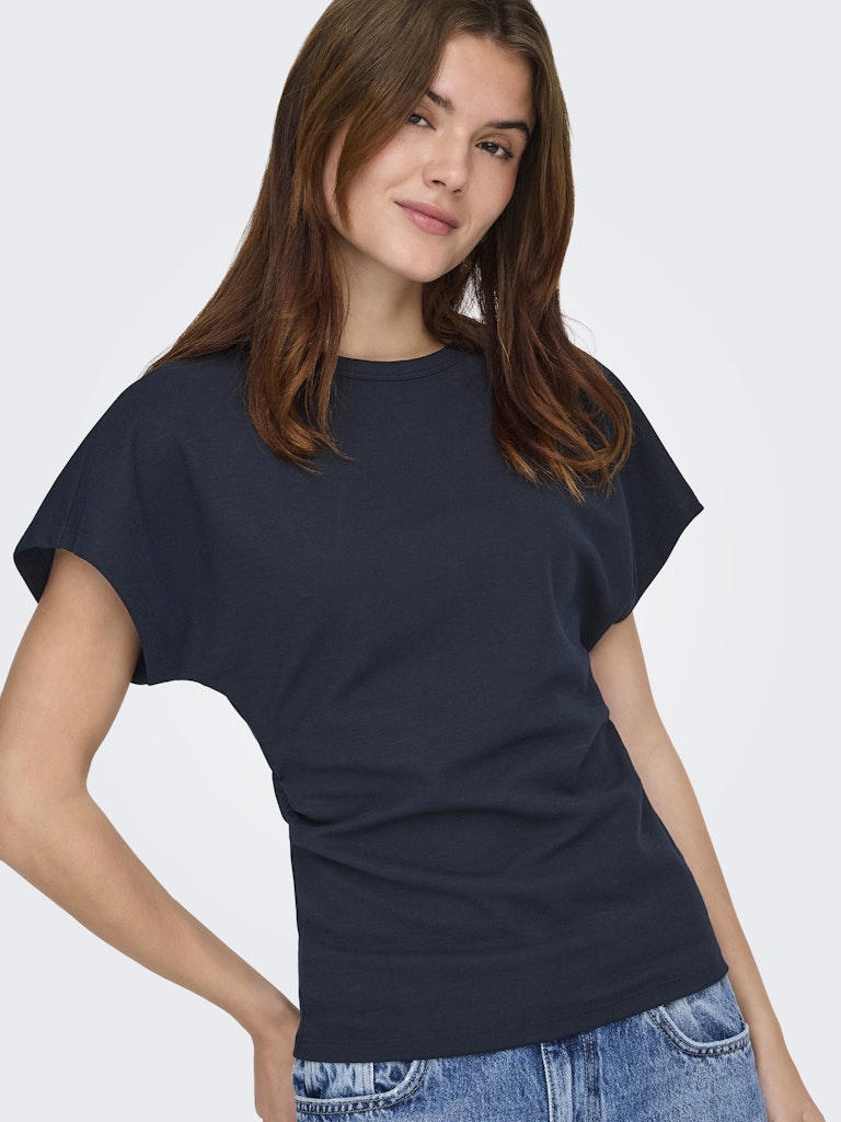 Onlatlas S/s Waist Top Swt - Navy