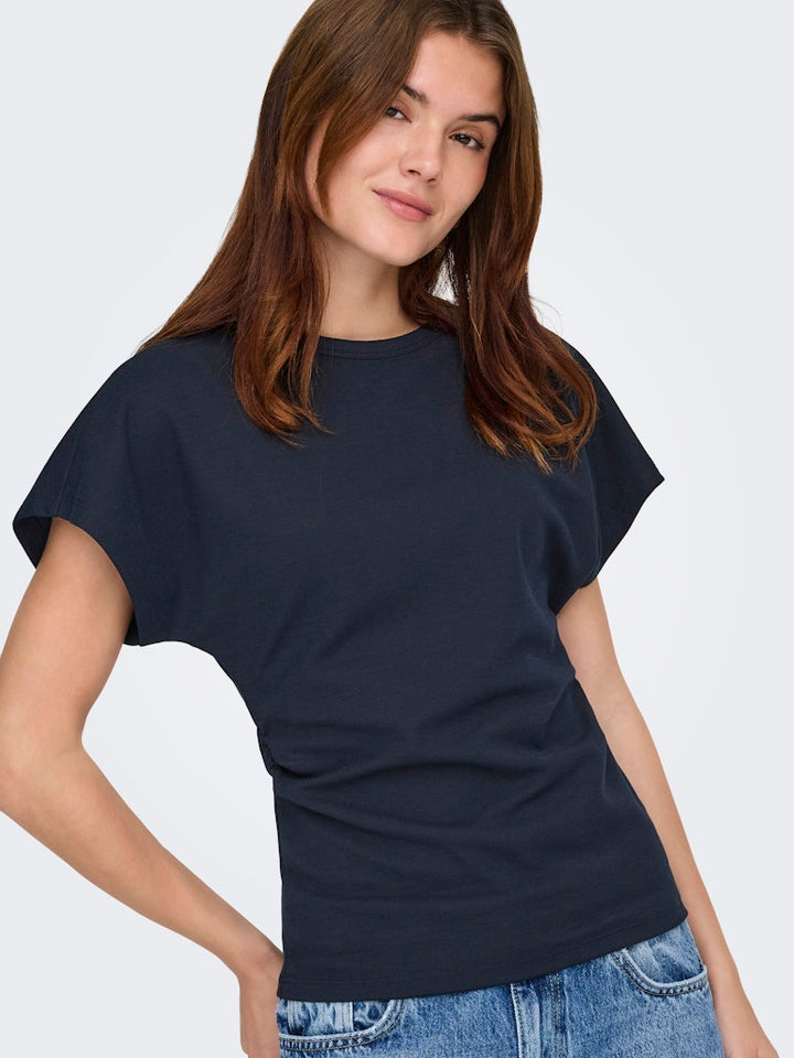 Onlatlas S/s Waist Top Swt - Navy