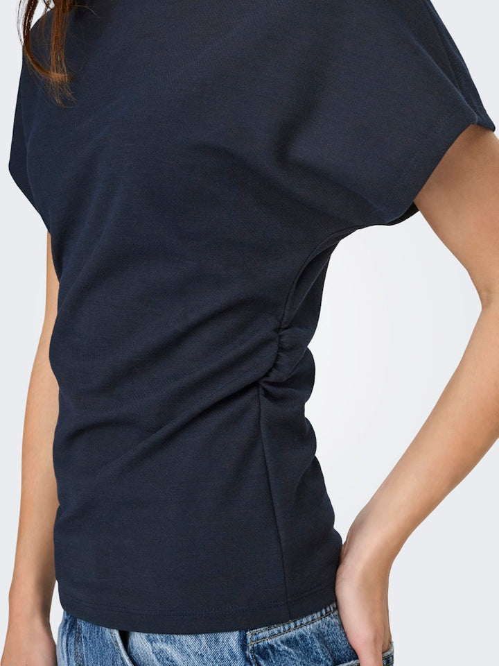 Onlatlas S/s Waist Top Swt - Navy