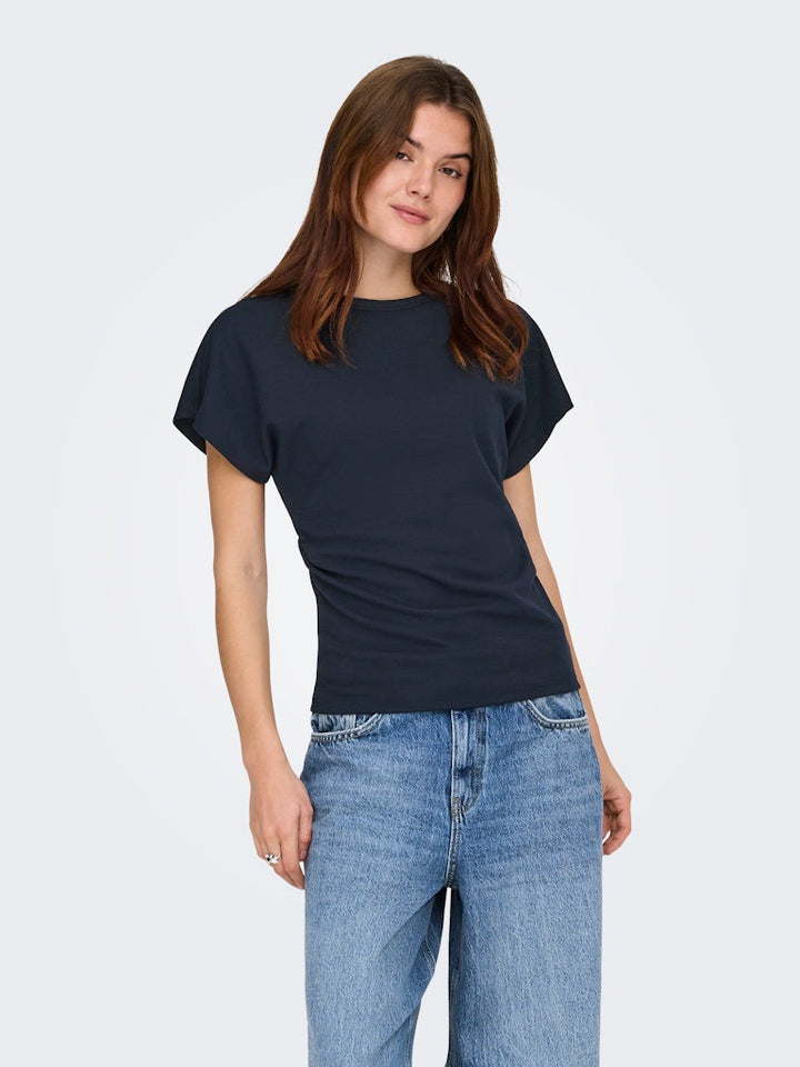 Onlatlas S/s Waist Top Swt - Navy