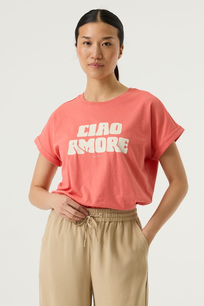 Garcia - Korte mouw T-shirts - 4339.42.0014 - Koraal Rood