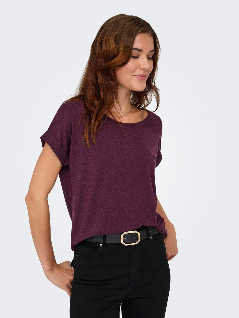 Onlmoster S/s O-neck Top Noos Jrs - Bordeaux
