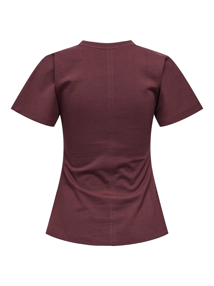 Onlmarie Life S/s Ruching Top Jrs Noos - Bordeaux