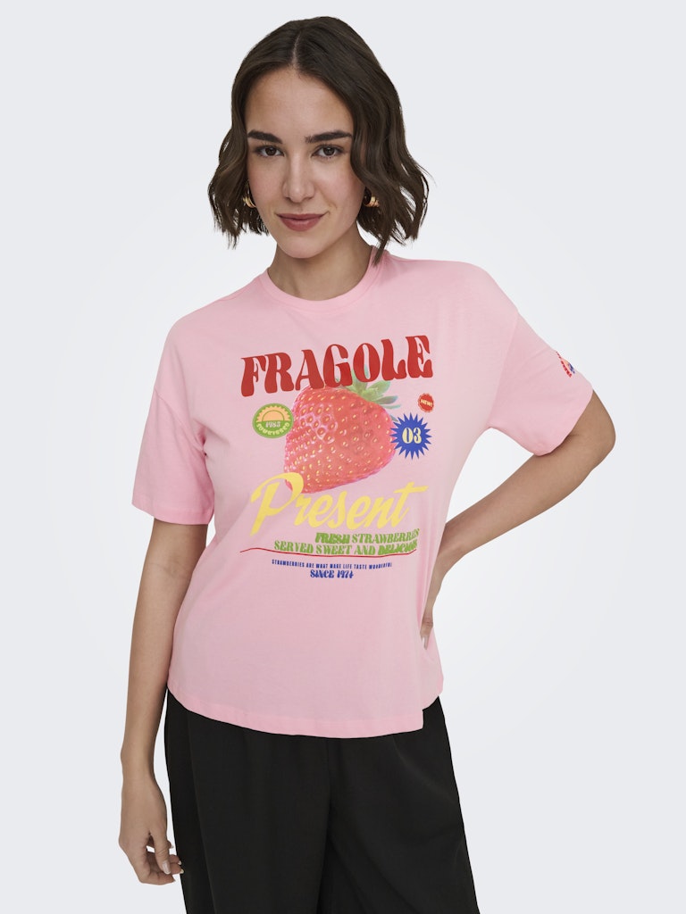 Onlbolette Life S/s Top Box Cc Jrs - Roze