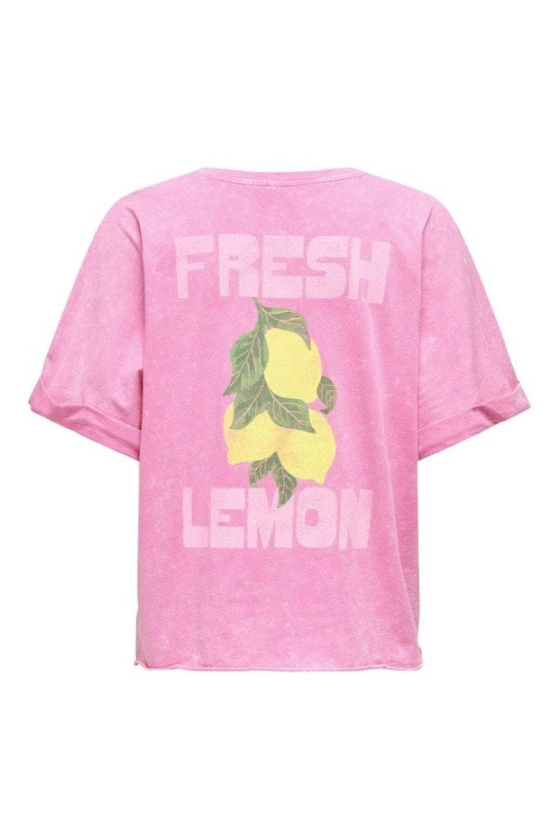 Onlminna Life S/s Print Top Cs Jrs - Roze