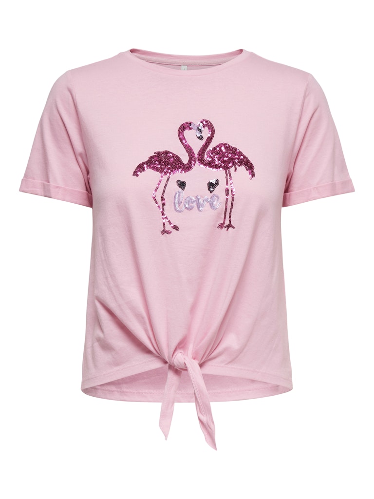 Onldora S/s Knot Fold-up Top Jrs - Licht Roze