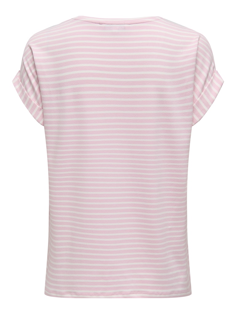 Onlmoster Stripe S/s O-neck Top Jrs Noos - Roze Dessin