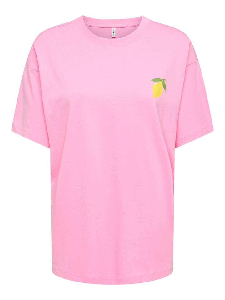 Onlelle S/s Printed Tee Cs Jrs - Roze Dessin
