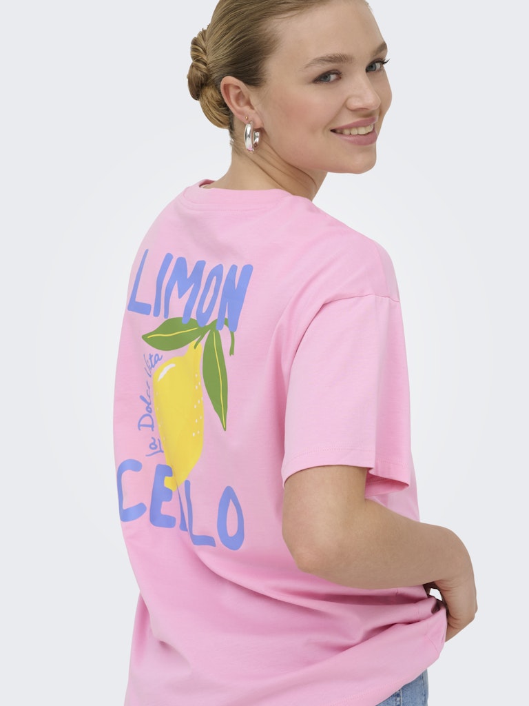 Onlelle S/s Printed Tee Cs Jrs - Roze Dessin