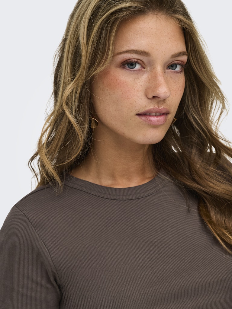 Onlval Ss O-neck Solid - Bruin