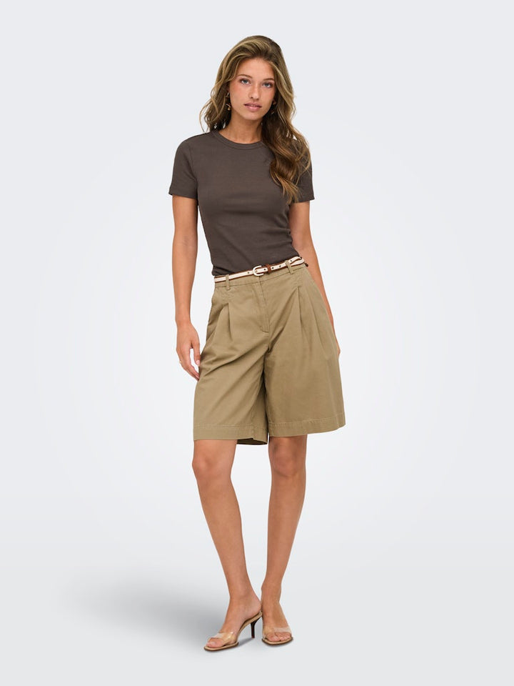 Onlval Ss O-neck Solid - Bruin