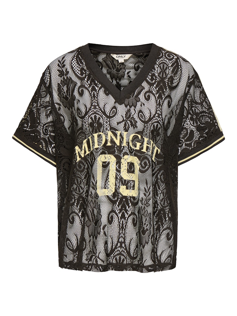 Onljules S/s V-neck Lace Top Wvn Ex - Bruin