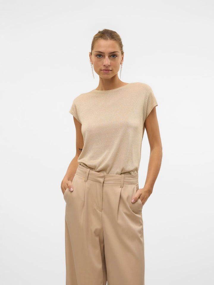 Vmsarah Ava Ss Top Jrs Ga Noos - Licht Bruin