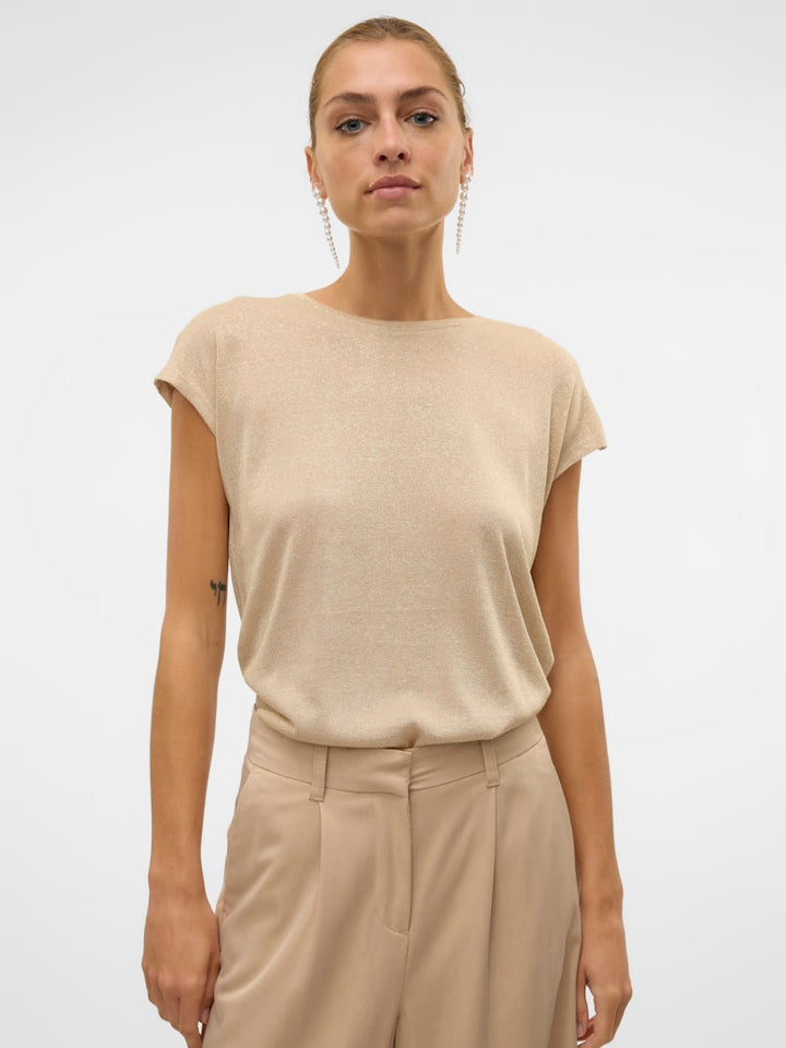 Vmsarah Ava Ss Top Jrs Ga Noos - Licht Bruin