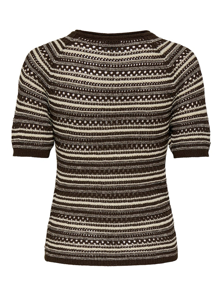 Jdydara S/s O-neck Pullover Knt - Bruin Dessin