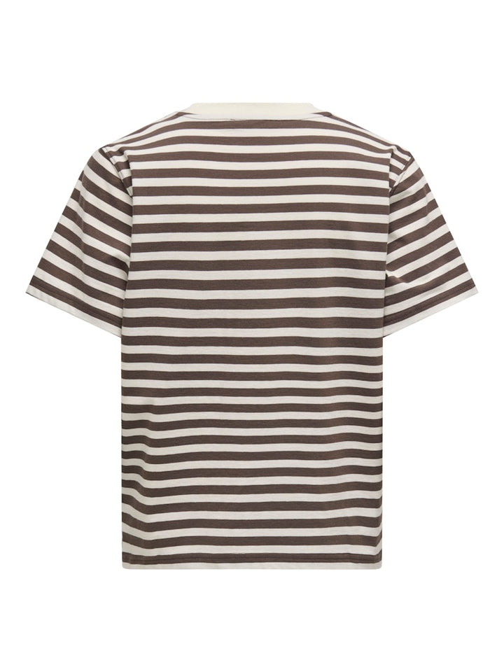Onllivina Life S/s Stripe Tee Jrs Noos - Bruin Dessin