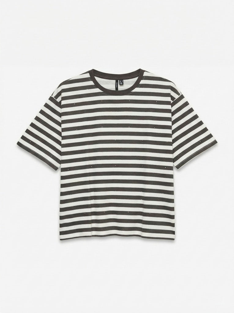 Vmkaysa Ss Striped Tee Exp - Bruin Dessin