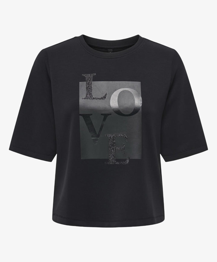 Onlmaya S/s Modal Print Top Box Jrs - Zwart