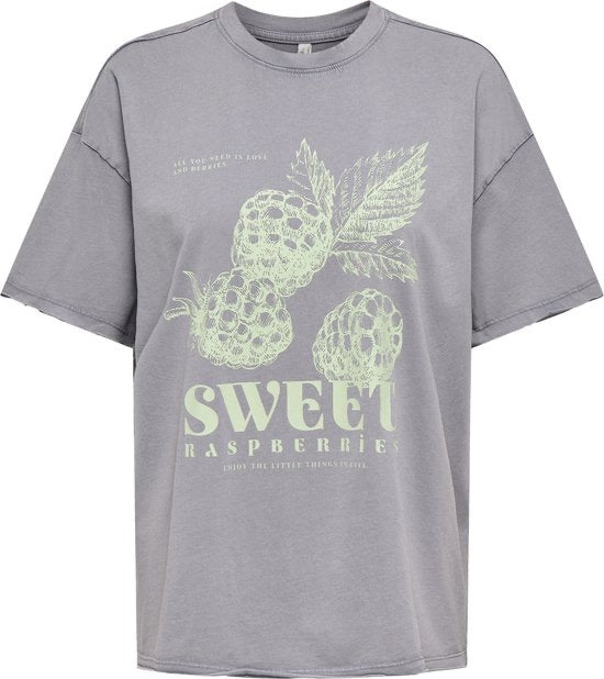 Onlkinna Life S/s Oversize Top Box Jrs - Grijs