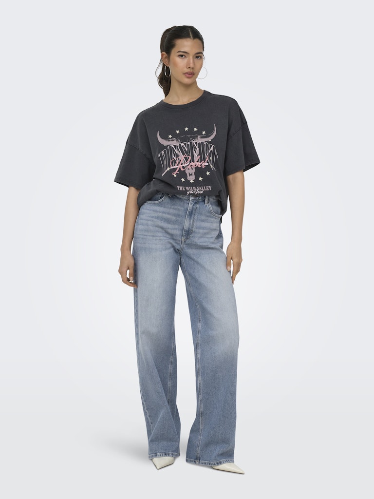 Onlmila S/s Print Box Cs Jrs - Grijs Dessin