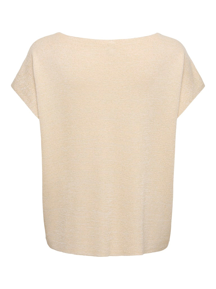 Onlshina Ss Glitter V-neck Cs Knt - Goudkleurig