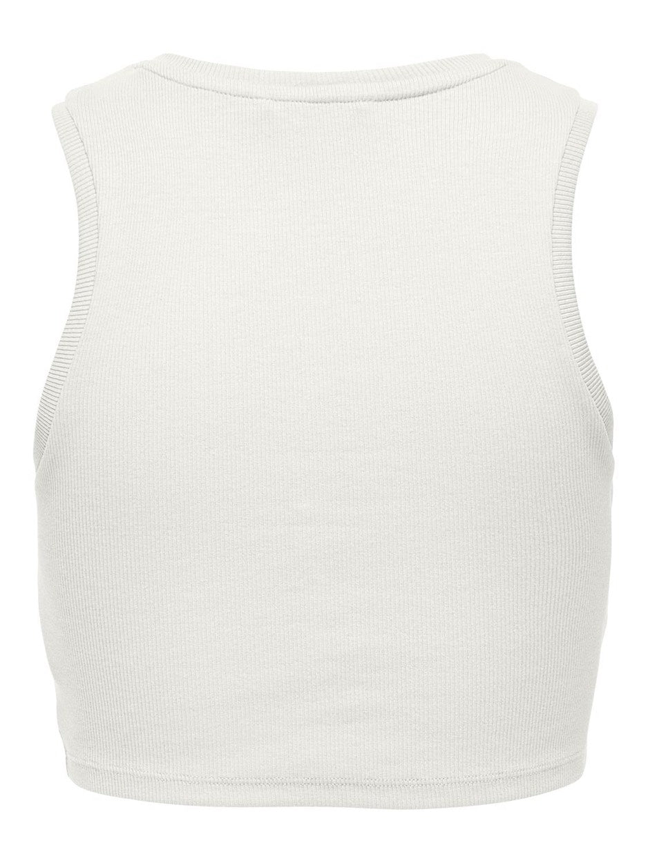 Onlvilma S/l Cropped Tank Top Jrs N - Off-white