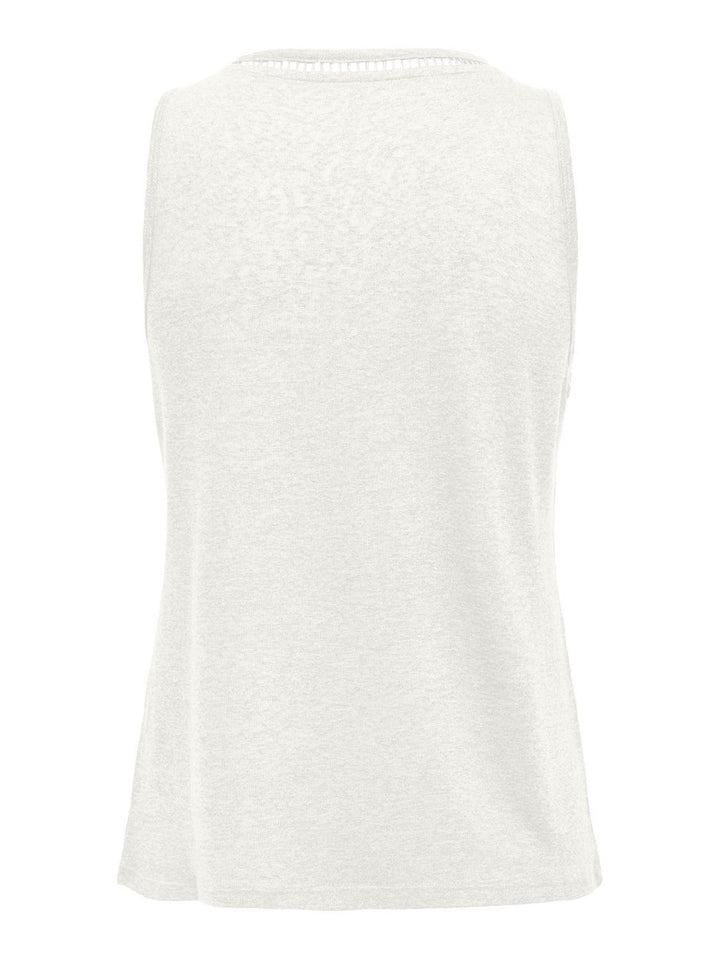 Onlpenny S/l V-neck Top Jrs - Off-white